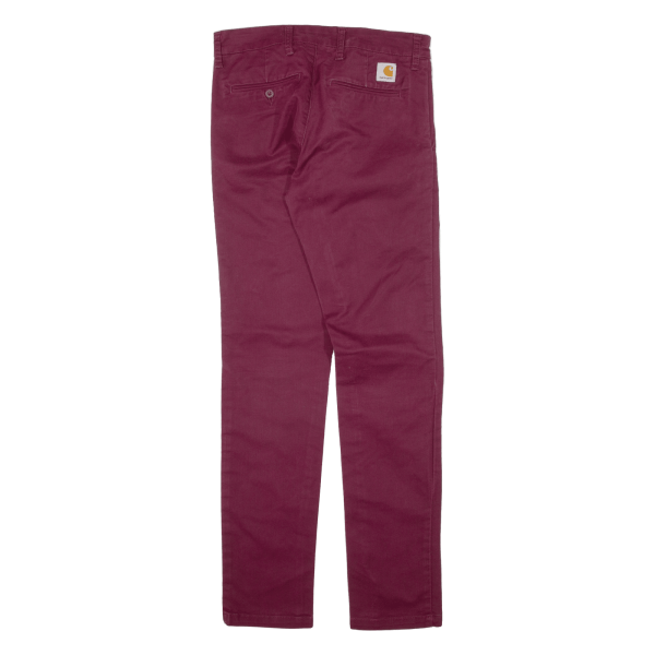 CARHARTT WIP Sid Pant Workwear Mens Trousers Maroon Slim Tapered W28 L32 For Sale