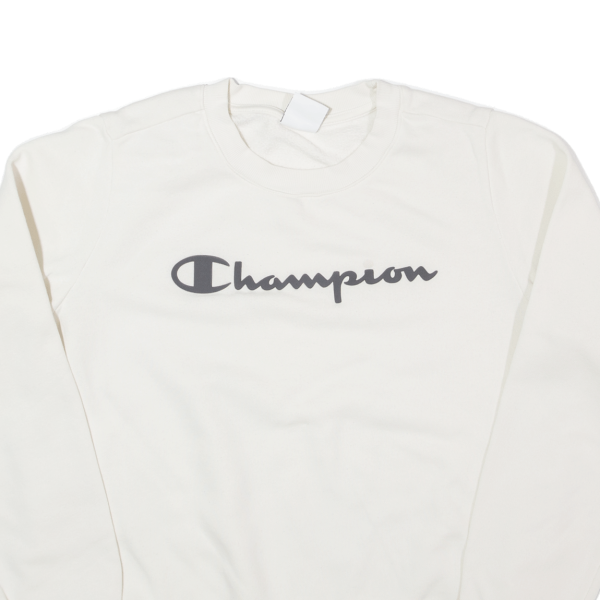 CHAMPION Womens Sweatshirt Cream L Supply