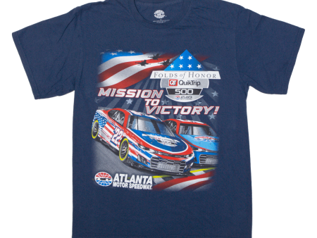 Atlanta Motor Speedway 500 Mission To Victory 2020 Folds Of Honor Mens T-Shirt Blue M For Sale