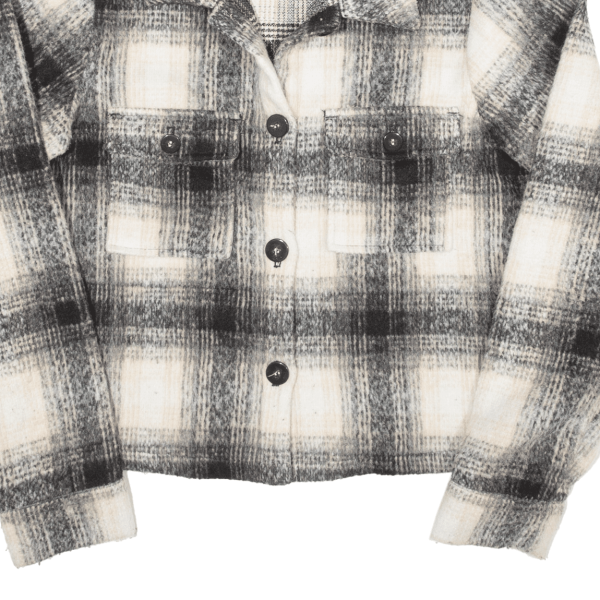 ONLY Cropped Womens Jacket Cream Wool Check M Online