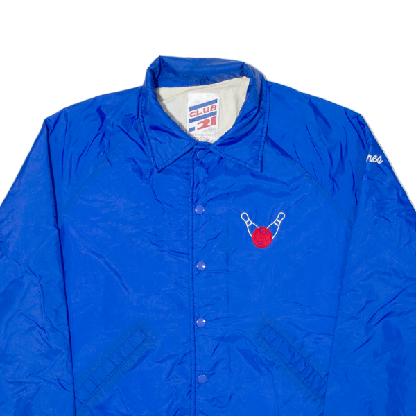 CLUB 21 Bowling Mens Coach Jacket Blue 90s M Supply