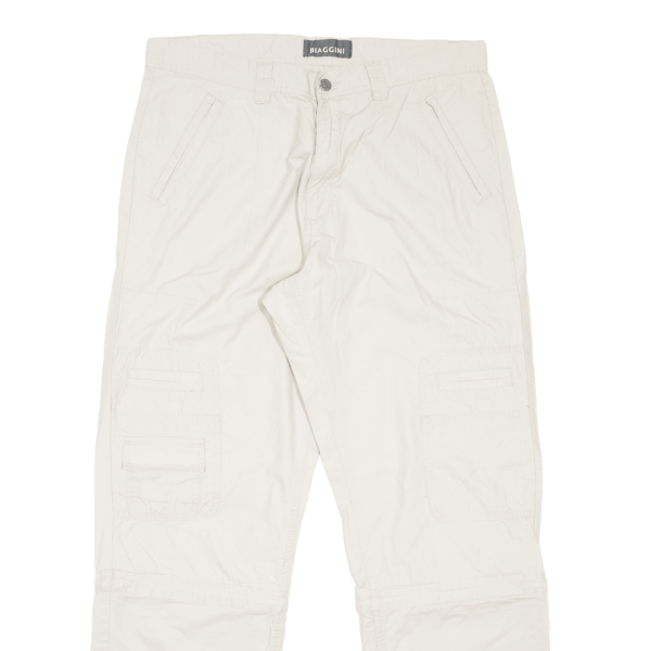 BIAGGINI Outdoor Mens Trousers Cream Regular Straight W36 L32 on Sale