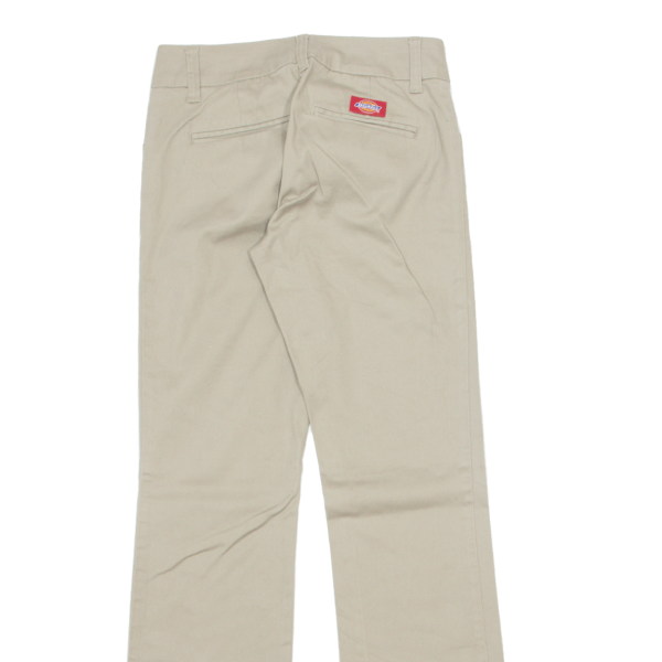 DICKIES Workwear Womens Trousers Beige Slim Bootcut W24 L29 Hot on Sale