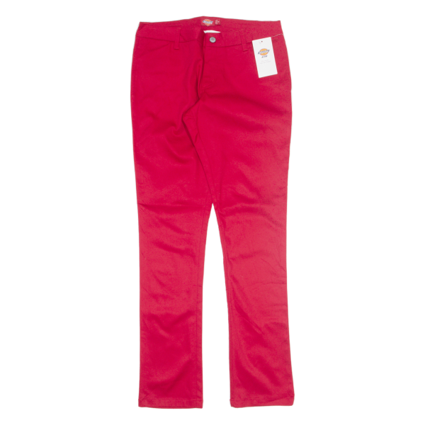 DICKIES Workwear Womens Trousers Red Slim Bootcut W30 L32 For Sale