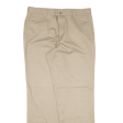 DOCKERS Flat Front Mens Trousers Beige Classic Straight W36 L34 Supply