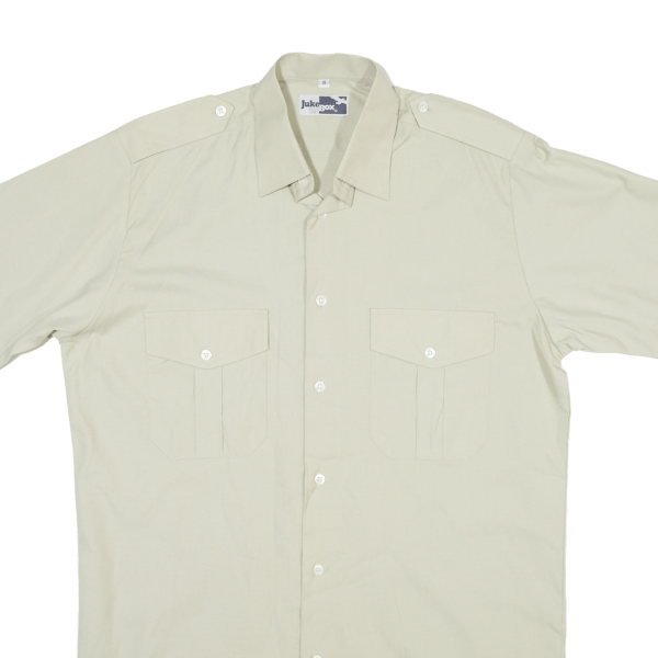 JUKE BOX Mens Plain Shirt Beige S For Sale