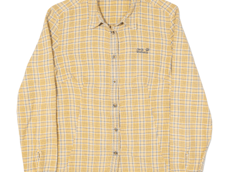 JACK WOLFSKIN Womens Shirt Yellow Plaid Long Sleeve M on Sale