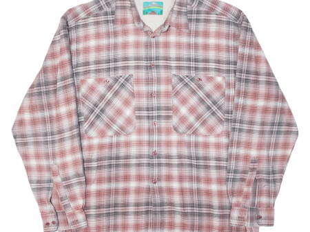 Mens Shirt Red Plaid Long Sleeve L For Discount