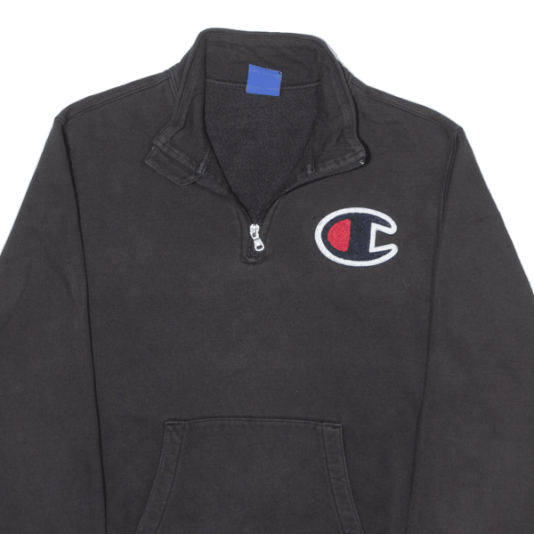 CHAMPION 1 4 Zip Boys Sweatshirt Black High Neck XL on Sale