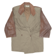 CHIWITT Womens Pea Jacket Beige 90s M Hot on Sale