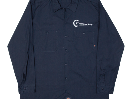 DICKIES Mens Worker Shirt Blue Long Sleeve L Online