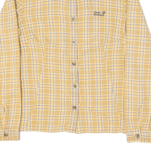 JACK WOLFSKIN Womens Shirt Yellow Plaid Long Sleeve M on Sale