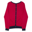 TOMMY HILFIGER Womens Patterned Jumper Red Spotted Tight Knit L Online Hot Sale