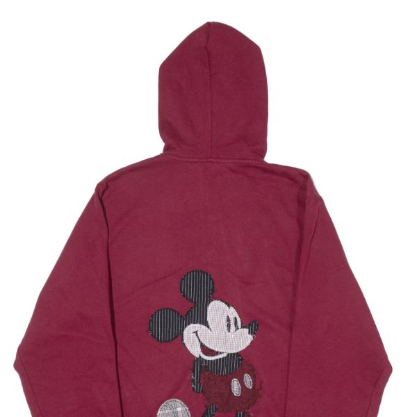 DISNEY Mickey Mouse Mens Maroon Hoodie Full Zip S Online Hot Sale