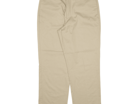 DOCKERS Flat Front Mens Trousers Beige Relaxed Straight W36 L30 For Cheap