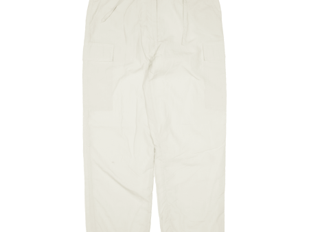 YES OR NO Cargo Womens Trousers Cream Relaxed Straight Nylon W31 L27 Online