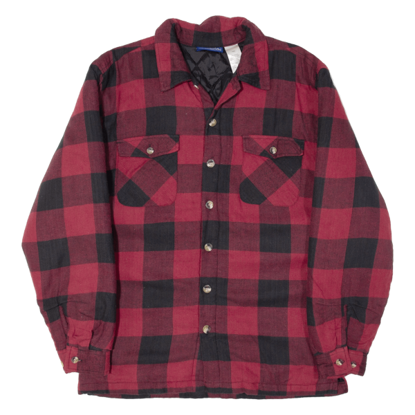 BASIC EDITIONS Boys Lumberjack Shirt Red Check Long Sleeve L Supply