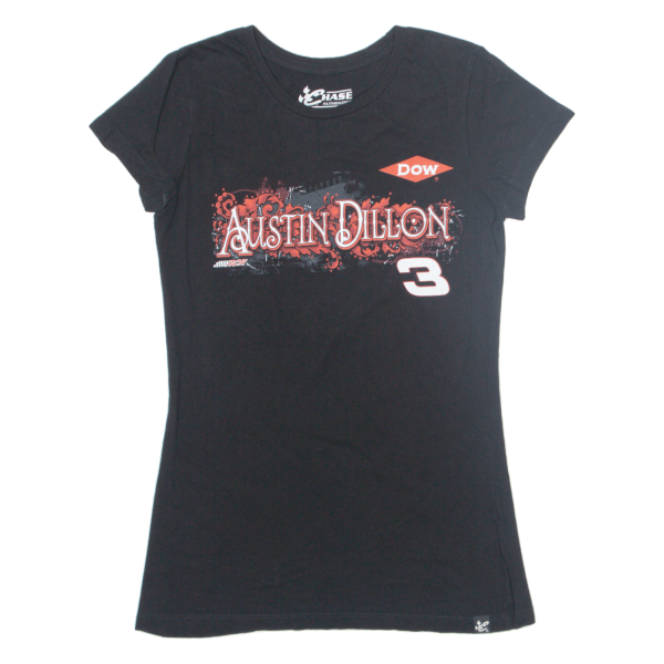 CHASE AUTHENTICS Austin Dillon 3 Womens Biker T-Shirt Black USA S For Discount