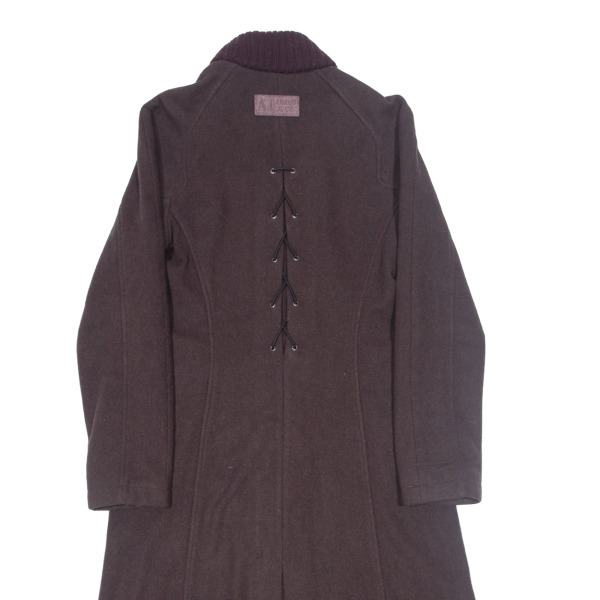 ARMANI JEANS Womens Trench Coat Purple Wool UK 12 on Sale