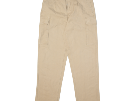 Cargo Mens Trousers Beige Regular Straight W34 L32 Online now