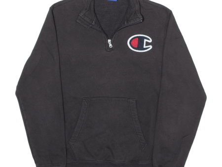 CHAMPION 1 4 Zip Boys Sweatshirt Black High Neck XL on Sale