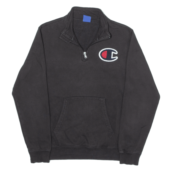 CHAMPION 1 4 Zip Boys Sweatshirt Black High Neck XL on Sale