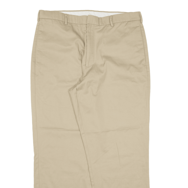 DOCKERS Flat Front Mens Trousers Beige Relaxed Straight W36 L30 For Cheap