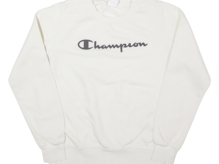 CHAMPION Womens Sweatshirt Cream L Supply