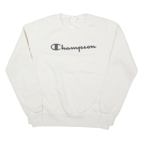 CHAMPION Womens Sweatshirt Cream L Supply