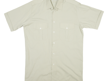 JUKE BOX Mens Plain Shirt Beige S For Sale