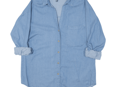 CHICOREE Womens Denim Shirt Blue 3 4 Sleeve M For Sale