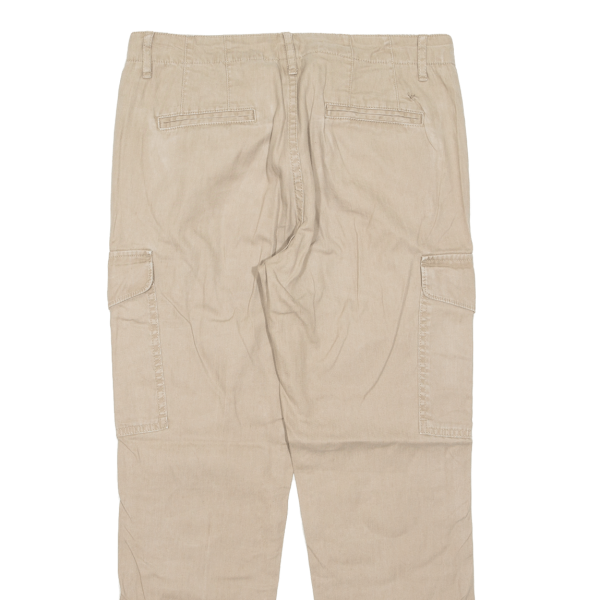 CLOSED Cargo Mens Trousers Beige Slim Tapered Linen W32 L25 Sale