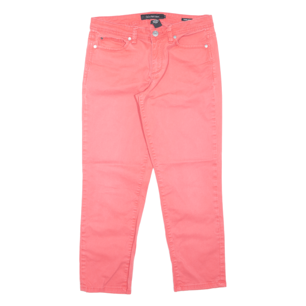 CALVIN KLEIN JEANS Crop Womens Trousers Pink Slim Skinny W31 L26 on Sale