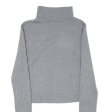 Cropped Womens Jumper Grey Roll Neck XS For Discount