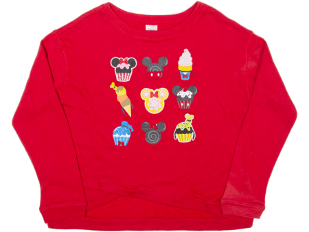 DISNEY Mickey Mouse and Friends Womens Sweatshirt Red XL Cheap