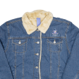 DISNEY True Blue Eeyore Womens Sherpa Lined Denim Jacket Blue XL on Sale