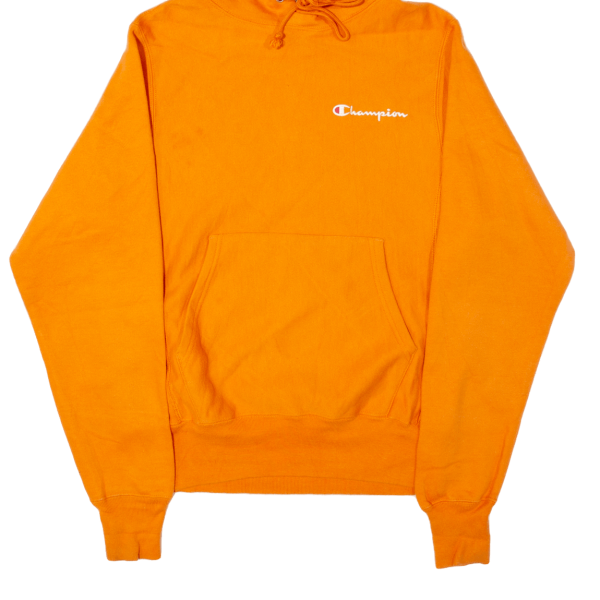 CHAMPION REVERSE WEAVE Mens Orange Hoodie XS Supply