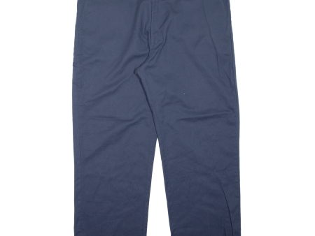 DICKIES Workwear Mens Trousers Blue Regular Straight W42 L29 Hot on Sale