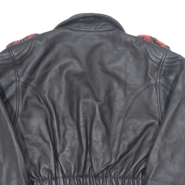 DIFI Womens Motorcycle Jacket Black Leather 90s UK 12 Supply