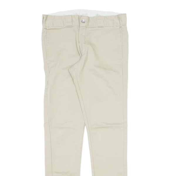 DICKIES Workwear Mens Trousers Beige Regular Skinny W30 L32 Sale