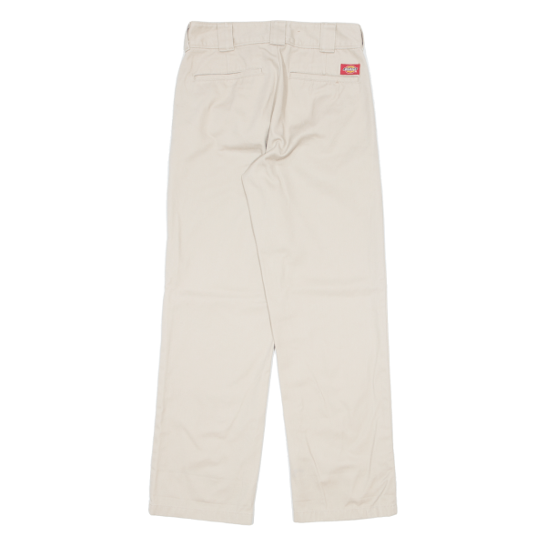 DICKIES Crop Workwear Womens Trousers Beige Regular Straight W28 L29 Online now