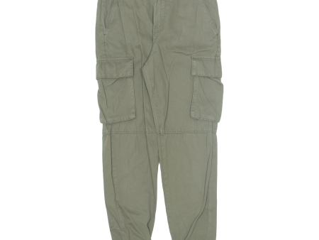 BERSHKA Cargo Womens Trousers Green Regular Tapered W26 L28 For Cheap