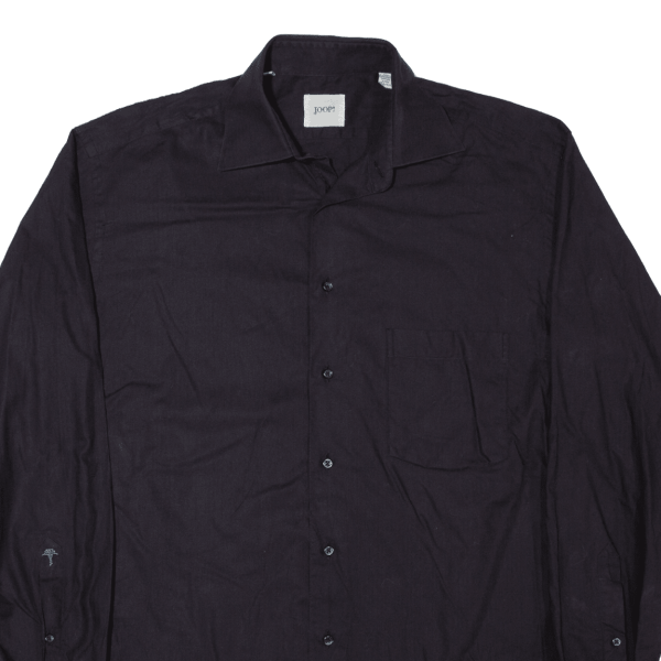 JOOP Mens Plain Shirt Black Long Sleeve M Fashion