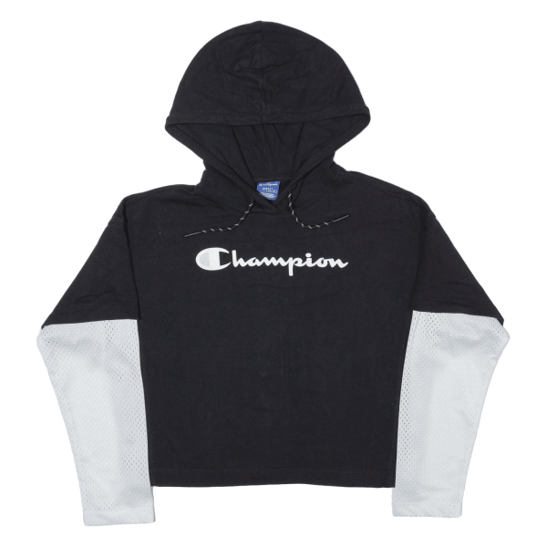 CHAMPION Crop Womens Black Hoodie S Discount