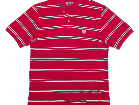 CHAPS Mens Polo Shirt Red Striped M Sale