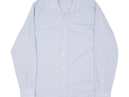 CALVIN KLEIN Slim Fit Mens Shirt Blue Check Long Sleeve XL on Sale