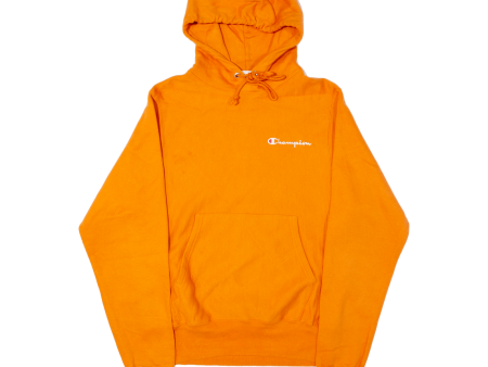 CHAMPION REVERSE WEAVE Mens Orange Hoodie XS Supply