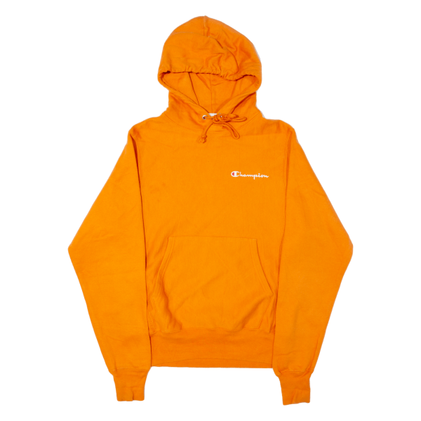 CHAMPION REVERSE WEAVE Mens Orange Hoodie XS Supply