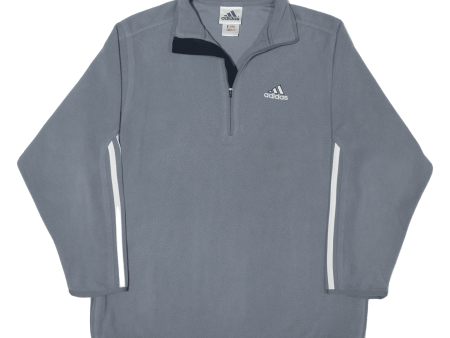 ADIDAS Womens Fleece Grey 1 4 Zip 90s L on Sale