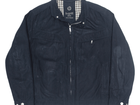 BUGATTI Suede Feel Mens Coach Jacket Blue L Online Hot Sale